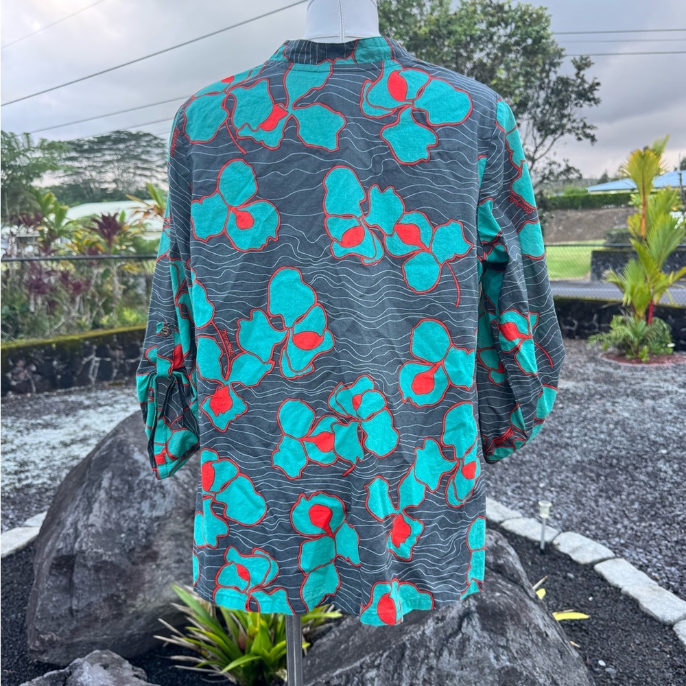 Manuheali‘i Hawaii Floral Tunic Top M 100% Cotton - Picture 8 of 10
